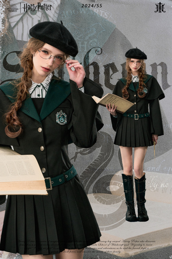 Kyouko & Harry Potter Co-signed Sailor Collar Dress with Detachable Cape