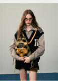 Kyouko & Harry Potter Co-signed Plaid Drawstring Shoulder Backpack