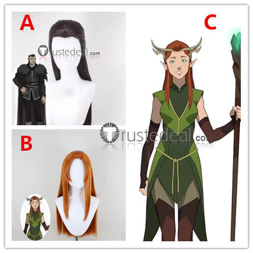 The legend of Vox Machina Keyleth Vax'ildan Vax Brown Orange Styled Cosplay Wig
