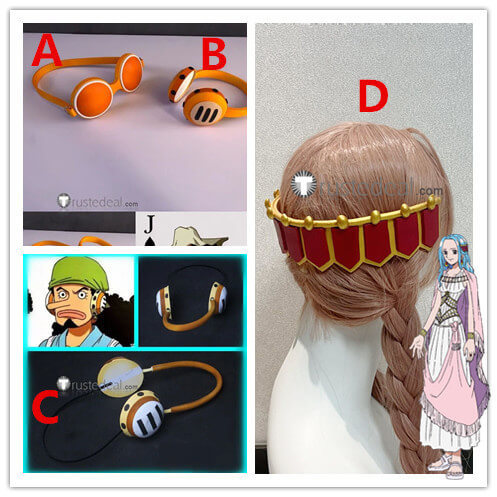 One Piece Usopp Headset Glasses Nefertari Vivi Hairpiece Cosplay Props Accessory
