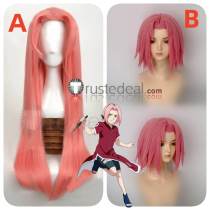 Naruto Sakura Haruno Long Pink Short Styled Cosplay Wig