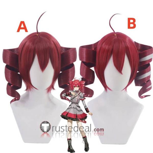 VOCALOID Kasane Teto Red Ponytails Twin Drills Cosplay Wig 2