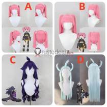 Pokemon Black and White Team Plasma Ghetsis Blue Coral Helena Hex Maniac Purple Styled Cosplay Wig