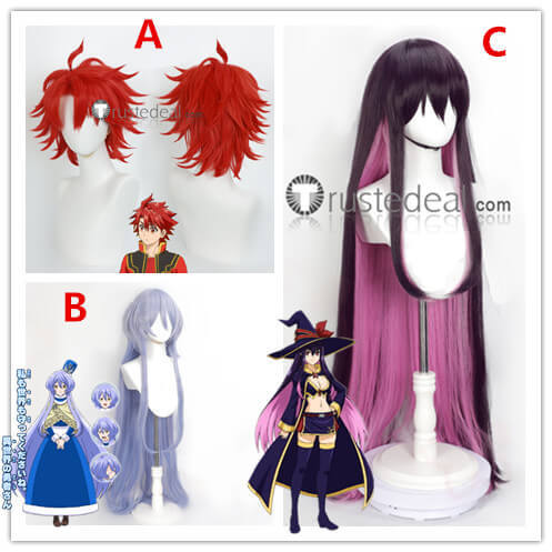 Isekai Red The Red Ranger Becomes an Adventurer in Another World Yihdra Teltina Liz Wagrel Alvarost Togo Asagaki Red Purple Cosplay Wig