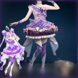 Kimi to Idol Pretty Cure Shigure Kokoro Cure Kyun-Kyun Purple Cosplay Costume