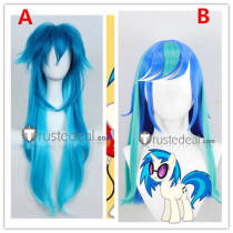 My Little Pony Friendship Is Magic DJ Pon-3 Vinyl Scratch Blue Gradient Styled Cosplay Wig