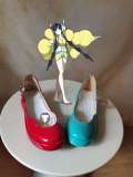 Pokemon Serena Elesa Yellow Brown Cosplay Boots Shoes