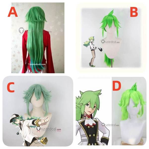 Pokemon N Long Green Styled Cosplay Wig