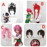 YuYu Hakusho Kurama Hiei Genkai Koenma Pink Red Black Styled Cosplay Wig