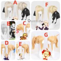 Fate Stay Night FGO Black Saber Alter Pale Blonde Gray Cosplay Wig