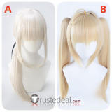 Fate Grand Order FGO Black Saber Alter Artoria Swimsuit Ponytails Pale Blonde Cosplay Wig
