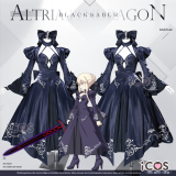 iCOS Fate Grand Order FGO Saber Alter Artoria Pendragon Purple Gown Cosplay Costume
