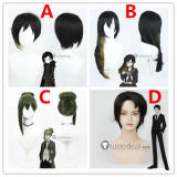Library Of Ruina Netzach Binah Librarian Arbiter Roland Black Green Cosplay Wig