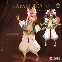 iCOS Fate Grand Order FGO Tamamo no Mae Amaterasu Golden White Face Cosplay Costume
