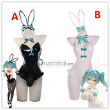 Vocaloid Hatsune Miku Rurudo Bunny Suit Black White Cosplay Costume