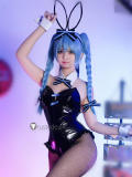 Vocaloid Hatsune Miku Rurudo Bunny Suit Black White Cosplay Costume