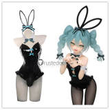 Vocaloid Hatsune Miku Rurudo Bunny Suit Black White Cosplay Costume