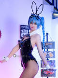 Vocaloid Hatsune Miku Rurudo Bunny Suit Black White Cosplay Costume