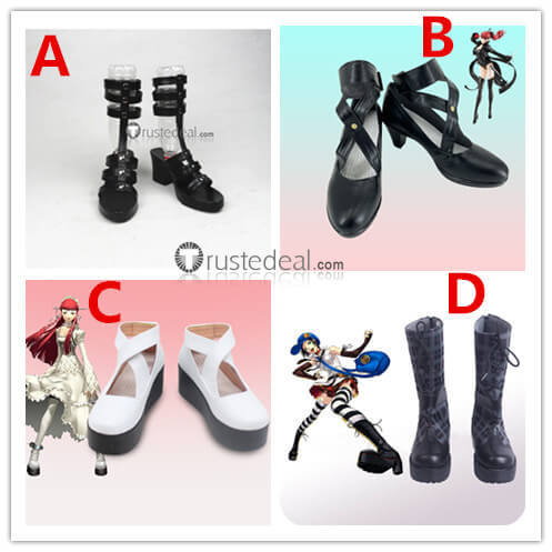 Persona 5 Tae Takemi Persona 4 Golden Marie Kasumi Sumire Yoshizawa Chidori Yoshino White Black Cosplay Shoes
