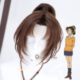 Detective Conan Shinichi Kudo Aoko Nakamori Kazuha Toyama Brown Black Lace Front Styled Cosplay Wig