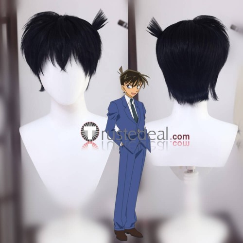 Detective Conan Shinichi Kudo Aoko Nakamori Kazuha Toyama Brown Black Lace Front Styled Cosplay Wig