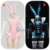 Vocaloid Hatsune Miku Black Pink Bunny Suit Cosplay Costume