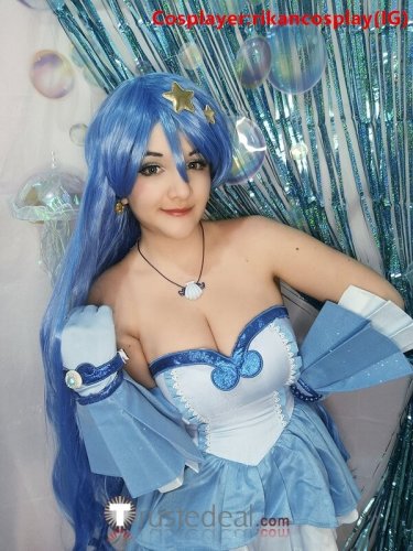 Mermaid Melody Lucia Nanami Caren Rina Toin Hanon Hosho Blue Blonde Green Purple Cosplay Wigs
