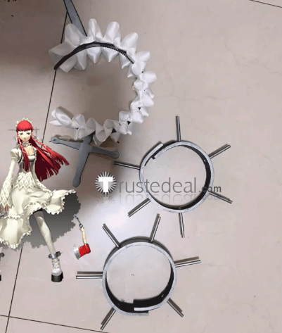 Shin Megami Tensei Persona 3 P3 Chidori Yoshino White Gothic Lolita Dress Cosplay Costume 1