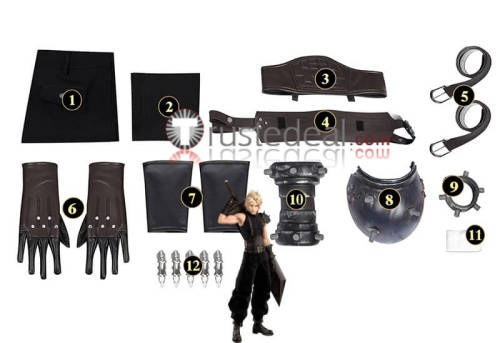 Final Fantasy VII Remake Cloud Strife Black Cosplay Costume