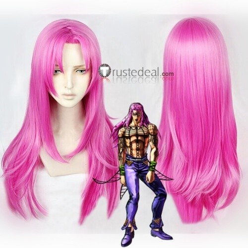 Jojo's Bizarre Adventure Diavolo Long Pink Cosplay Wig