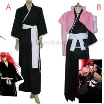 Bleach 6th Division Lieutenant Abarai Renji Soul Society Arc Bankai Pink Black Cosplay Costume