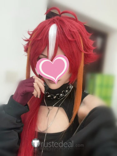 Underground Idol Mika Luca Red Blue White Ponytail Cosplay Wig Unstyled