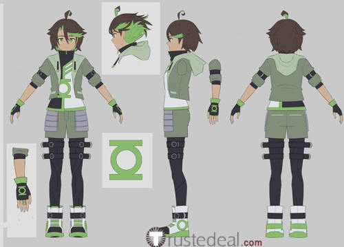 Commission Justice League x RWBY Green Lantern Jessica Cruz Green Cosplay Costume