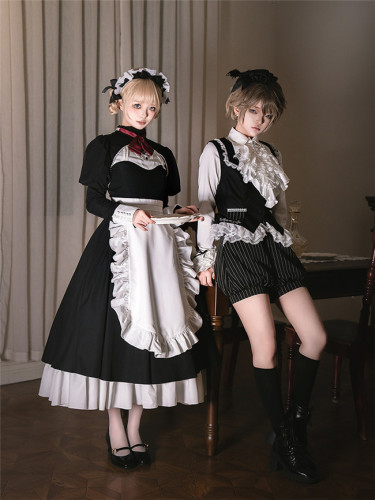 Withpuji the Banquet Maid Lolita Dress, Ouji Blouse, Vest and Bloomer