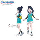 Commission Pokemon Horizons The Series Pocket Monsters Liko and Roy's Departure Liko New Outfit Blue Hoodie Cosplay Costume