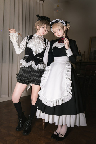 Withpuji the Banquet Maid Lolita Dress, Ouji Blouse, Vest and Bloomer