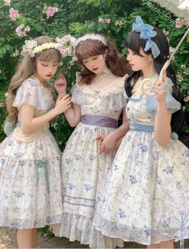 Withpuji ~Letter and Poem · Flowers Wall In Summer Lolita OP -Ready Made