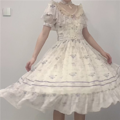 Withpuji ~Letter and Poem · Flowers Wall In Summer Lolita OP -Ready Made