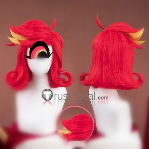 Hazbin Hotel Niffty Husk Black White Red Cosplay Wig