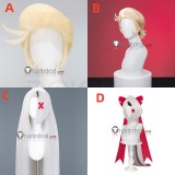 Hazbin Hotel Vaggie Lucifer Morningstar Golden Gray Silver Blonde Lace Front Cosplay Wig