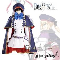 Fate Grand Order FGO Artoria Caster Pendragon Stage 2 Blue White Cosplay Costume