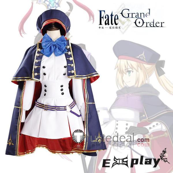 Fate Grand Order FGO Artoria Caster Pendragon Stage 2 Blue White Cosplay Costume