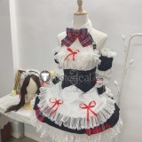 Vtuber Virtual YouTuber Sakamata Chloe Maid Outfit White Black Lolita Dress Cosplay Costume