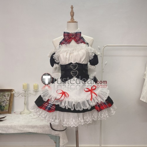 Vtuber Virtual YouTuber Sakamata Chloe Maid Outfit White Black Lolita Dress Cosplay Costume