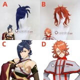 Fire Emblem Engage Kagetsu Dark Blue Pandreo Orange Styled Cosplay Wig