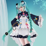 Vocaloid Hatsune Miku Modern China Version Panda Cheongsam Dress White Black Cosplay Costume