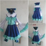 Touhou Project Hakurei Reimu Blue White Dress Cosplay Costume
