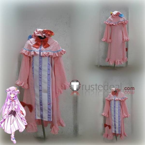 Touhou Project Patchouli Knowledge Pink Purple Dress Cosplay Costume 2