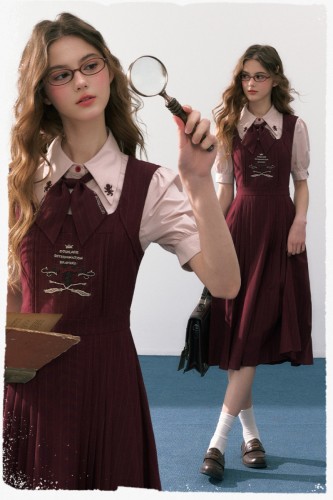 Kyouko & Harry Potter Collaborated Wine Red Salopettes Tie Harry Potter Clothes