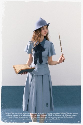 Kyouko & Harry Potter Collaborated Beauxbatons Uniform Blue Set Harry Potter Clothing